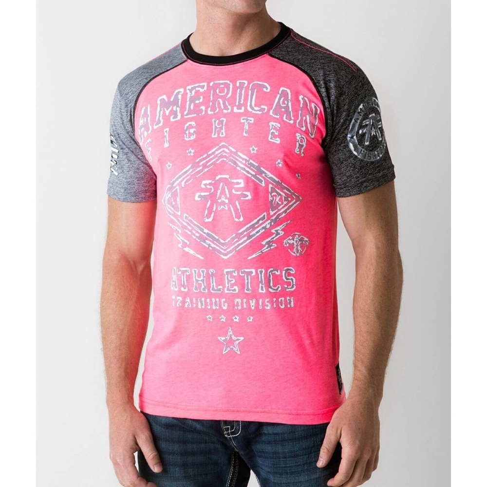 American Fighter Pink & Gray Lindenwood T-Shirt size XL